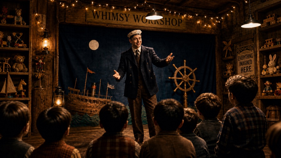 Will performing in the Whimsy Workshop toy theatre